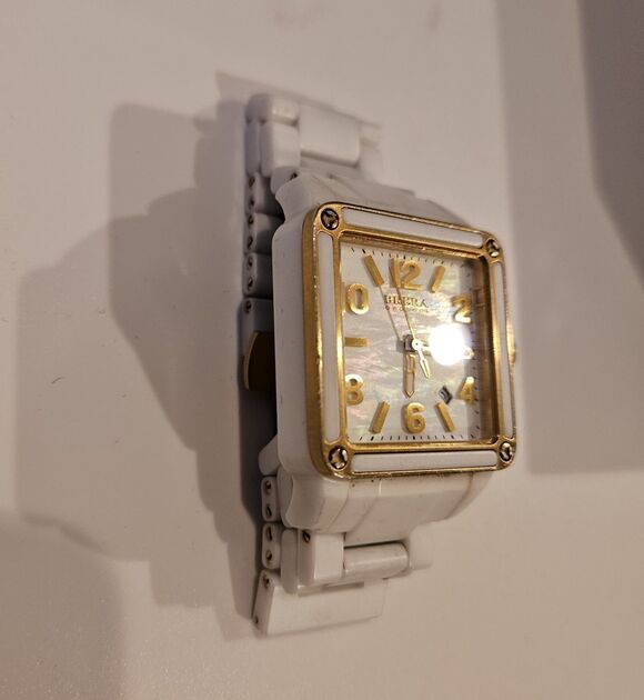 Brera Orologi Stella Mother of Pearl White Ceramic Gold Square Face Ladies Watch main image 5
